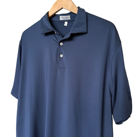Peter Millar Men's L Navy Blue Polo Shirt Summer Comfort Lightweight Embroidered - Picture 1 of 8